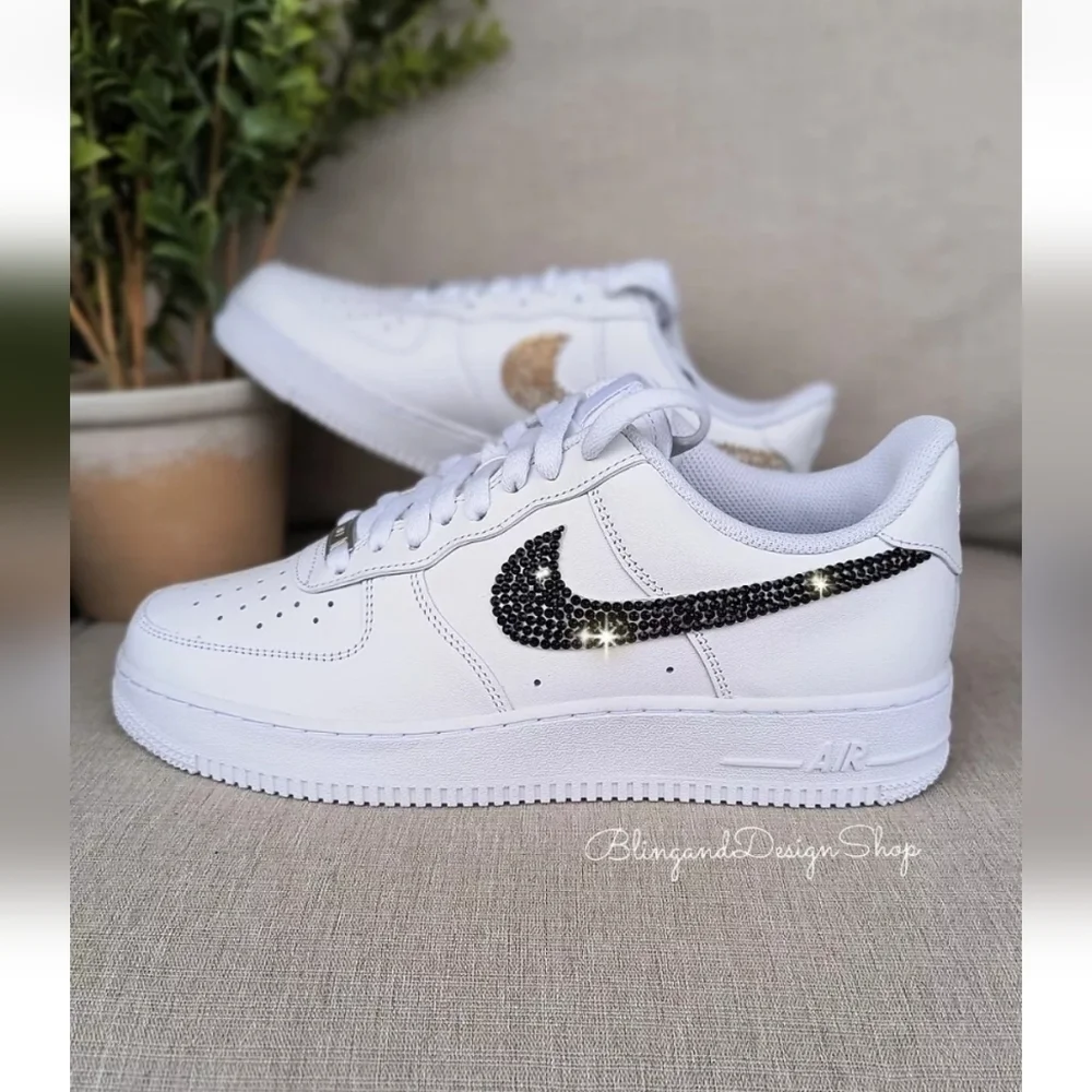 Bling Nike Air Force 1 Low Sneakers Customized with Swarovski Crystals Custom